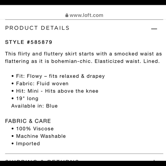 NWT LOFT smocked butterfly skirt size L - Picture 8 of 9